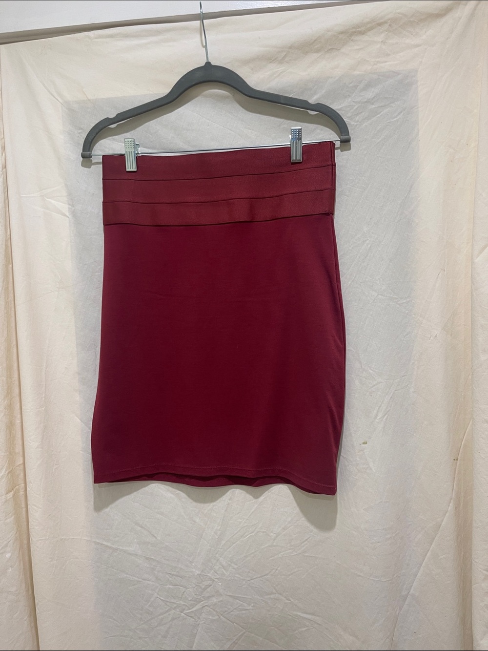 Max Studio Burgundy Bandage Mini Skirt